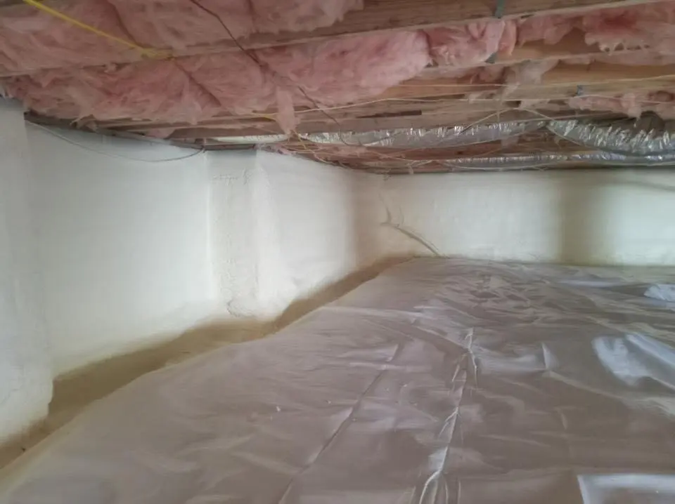 Crawl space encapsulation with closed-cell spray foam for Attic Insulation in Raleigh