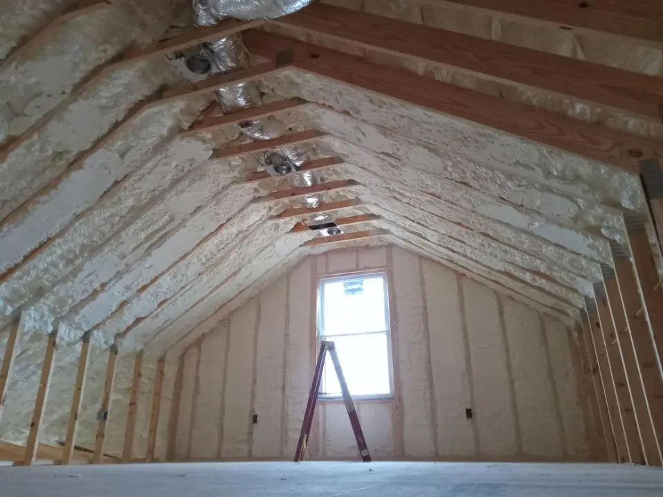 Spray foam roofing application for Crawl Space Insulation project in Raleigh